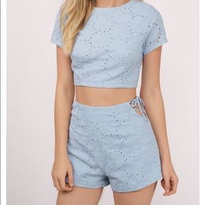 Tobi Lace Crop Top and Shorts Set, Size XS